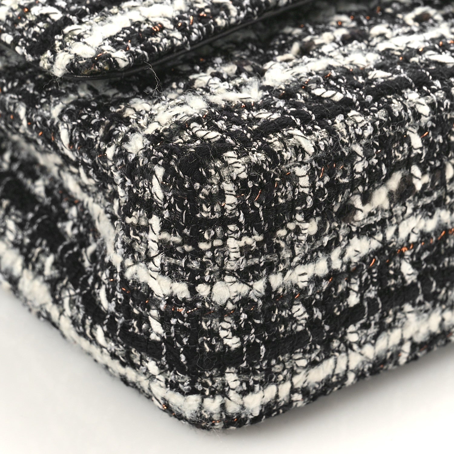 Chanel Tweed Quilted Medium Double Flap Black 8 of 9