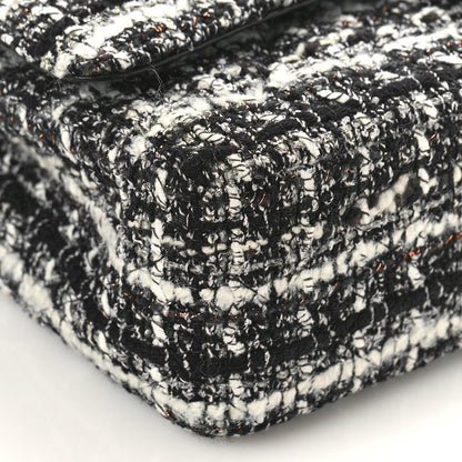 Chanel Tweed Quilted Medium Double Flap Black 8 of 9