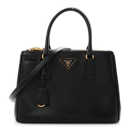 Prada Saffiano Small Galleria Double Zip Tote Black 1 of 10