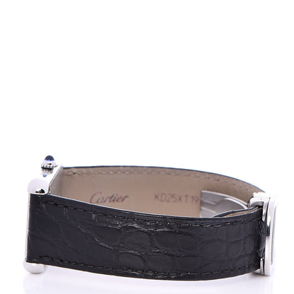 Cartier Stainless Steel Alligator 24mm Tank Solo Quartz Watch 3 of 17