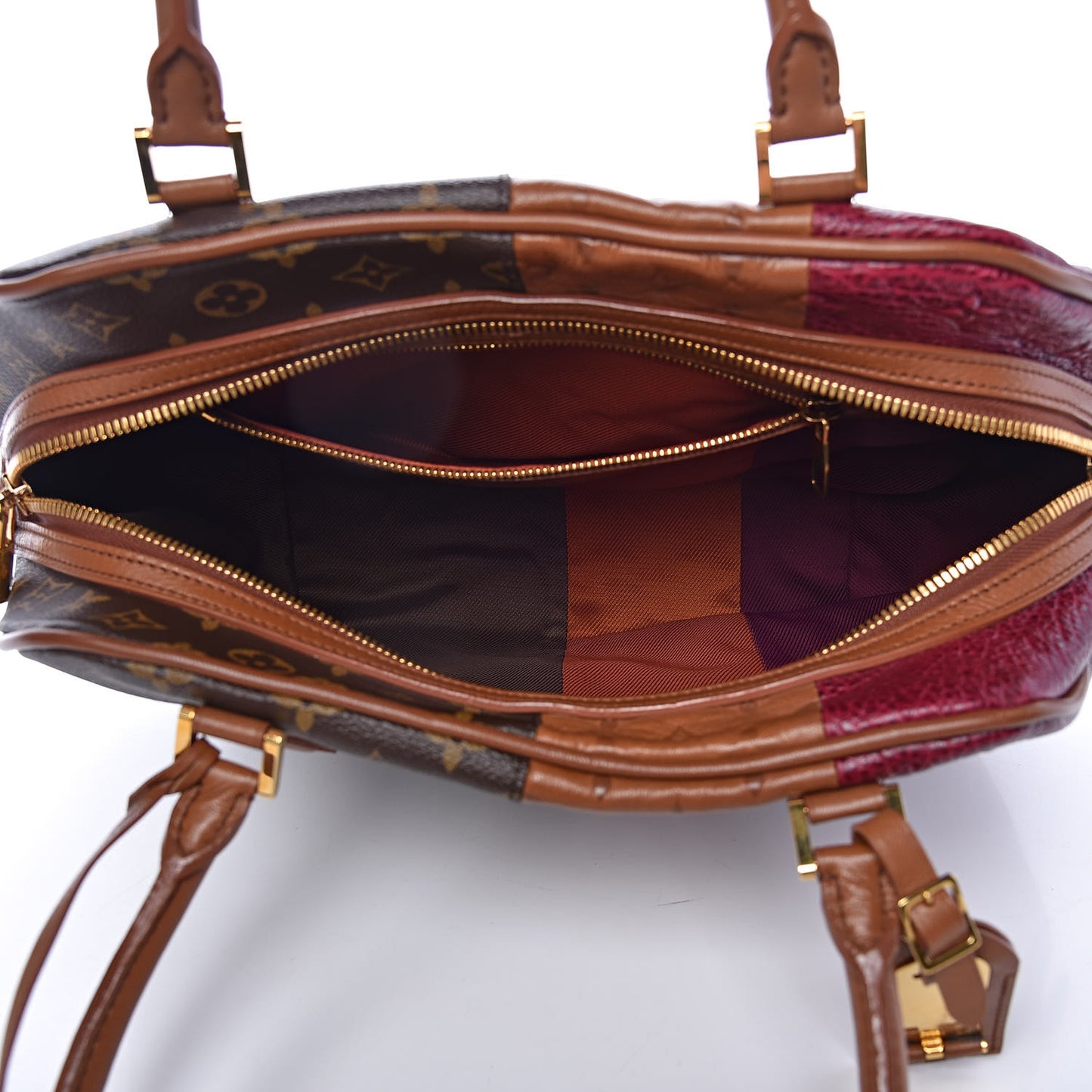 Monogram Stripes Medium Bag Bordeaux