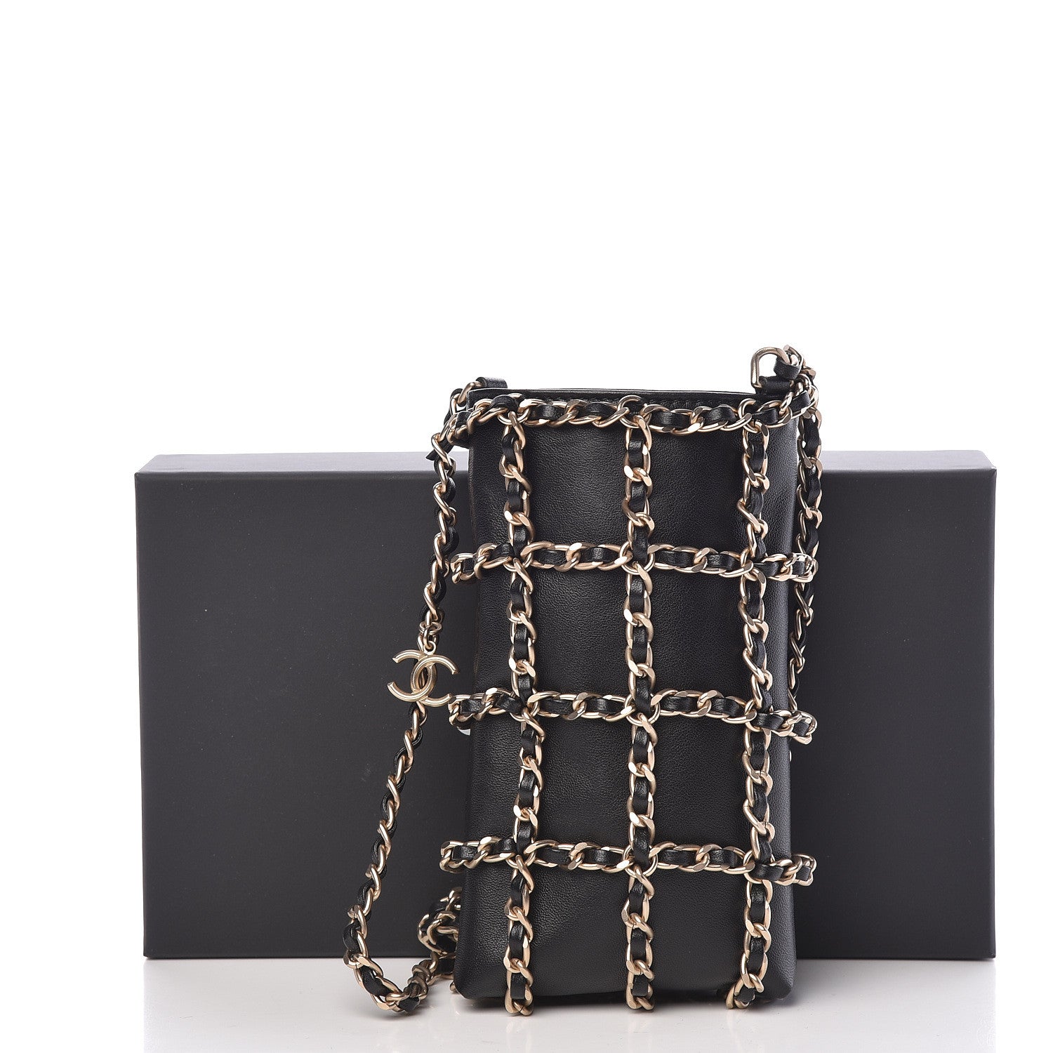 Chanel Lambskin Tech Me Out Clutch With Chain Black 12 of 12