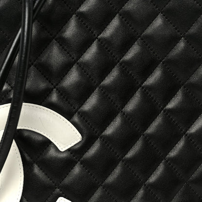 Chanel Calfskin Quilted Medium Cambon Messenger Black White 8 of 10
