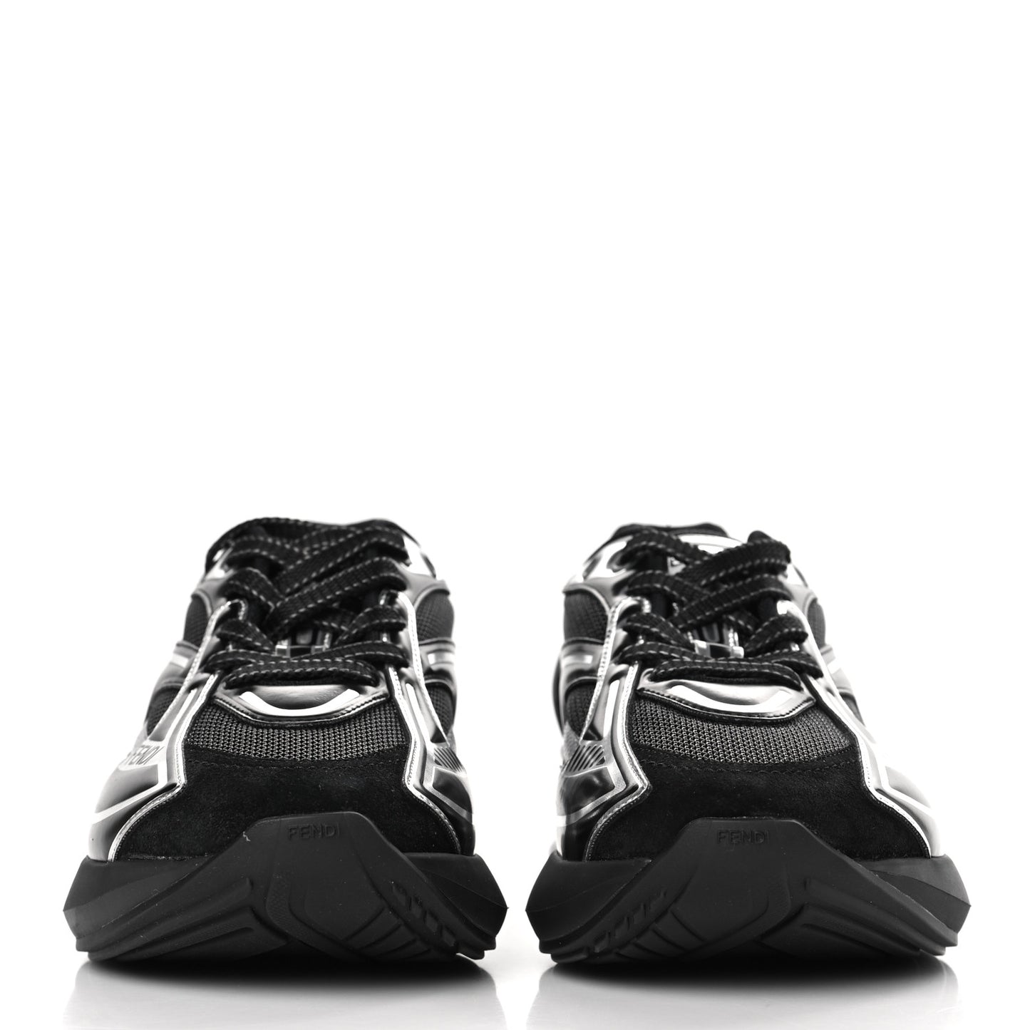 Tech Fabric Calfskin Womens First 1 Sneakers 36 Black