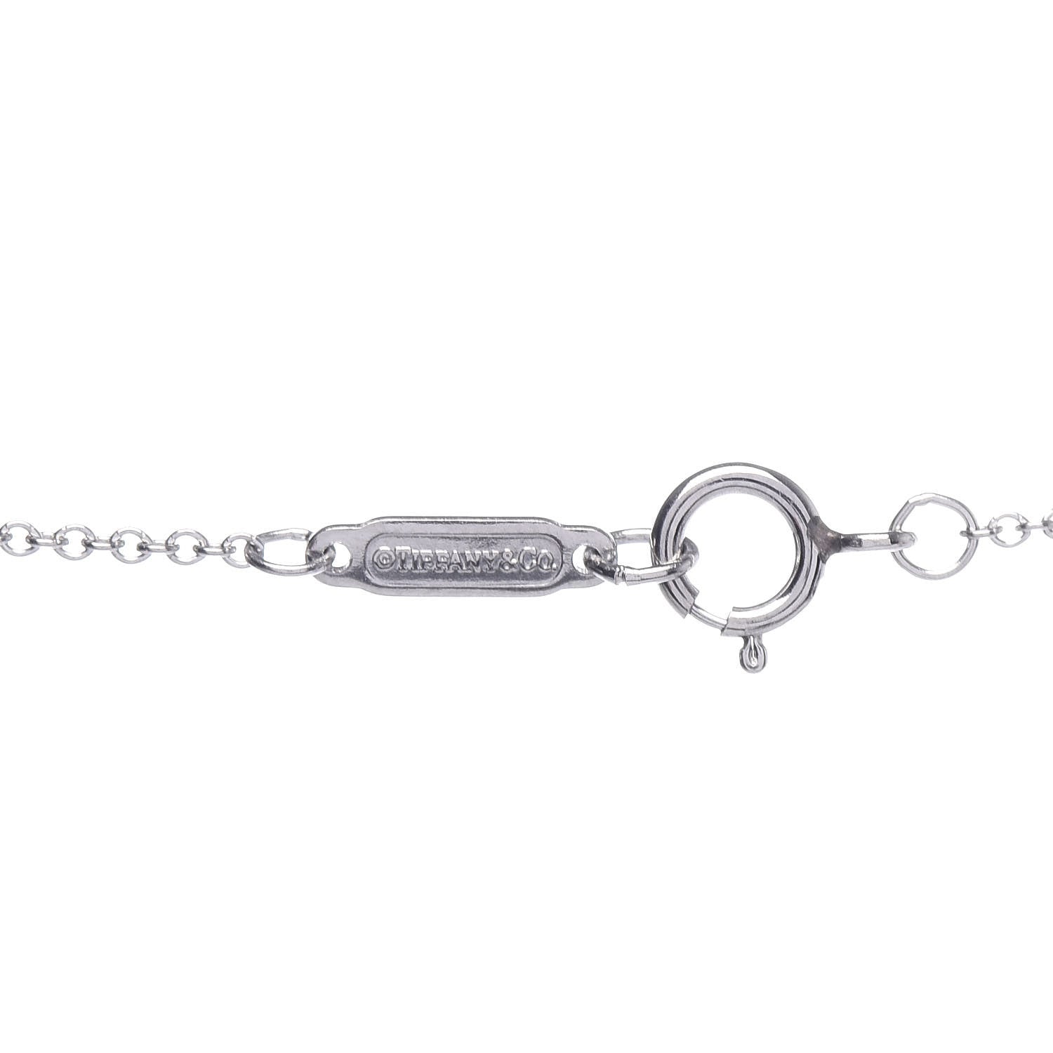 Tiffany Platinum Diamond Small Heart Lock Pendant Necklace 6 of 7