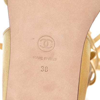 Chanel Metallic Lambskin Gladiator Sandals 38 Gold 7 of 8