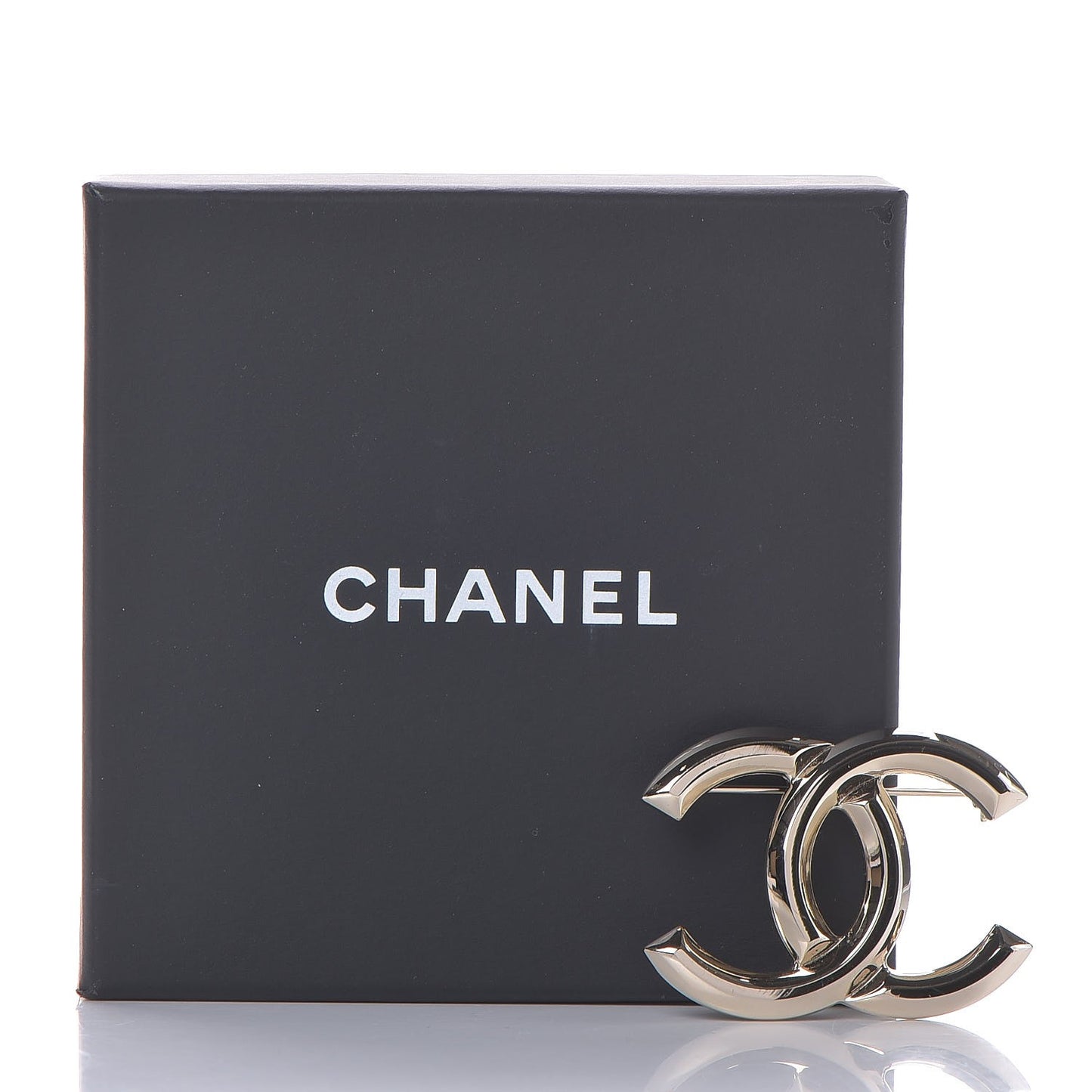 Metal CC Brooch Light Gold