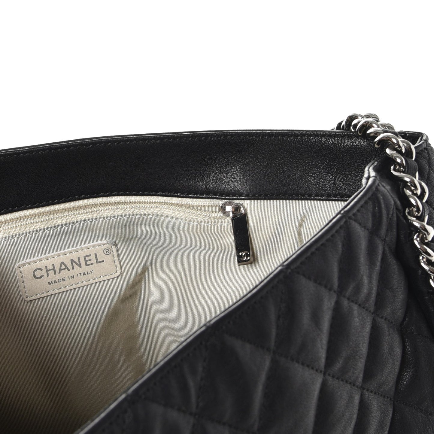 Washed Lambskin Quilted Maxi Chain Around Flap Black