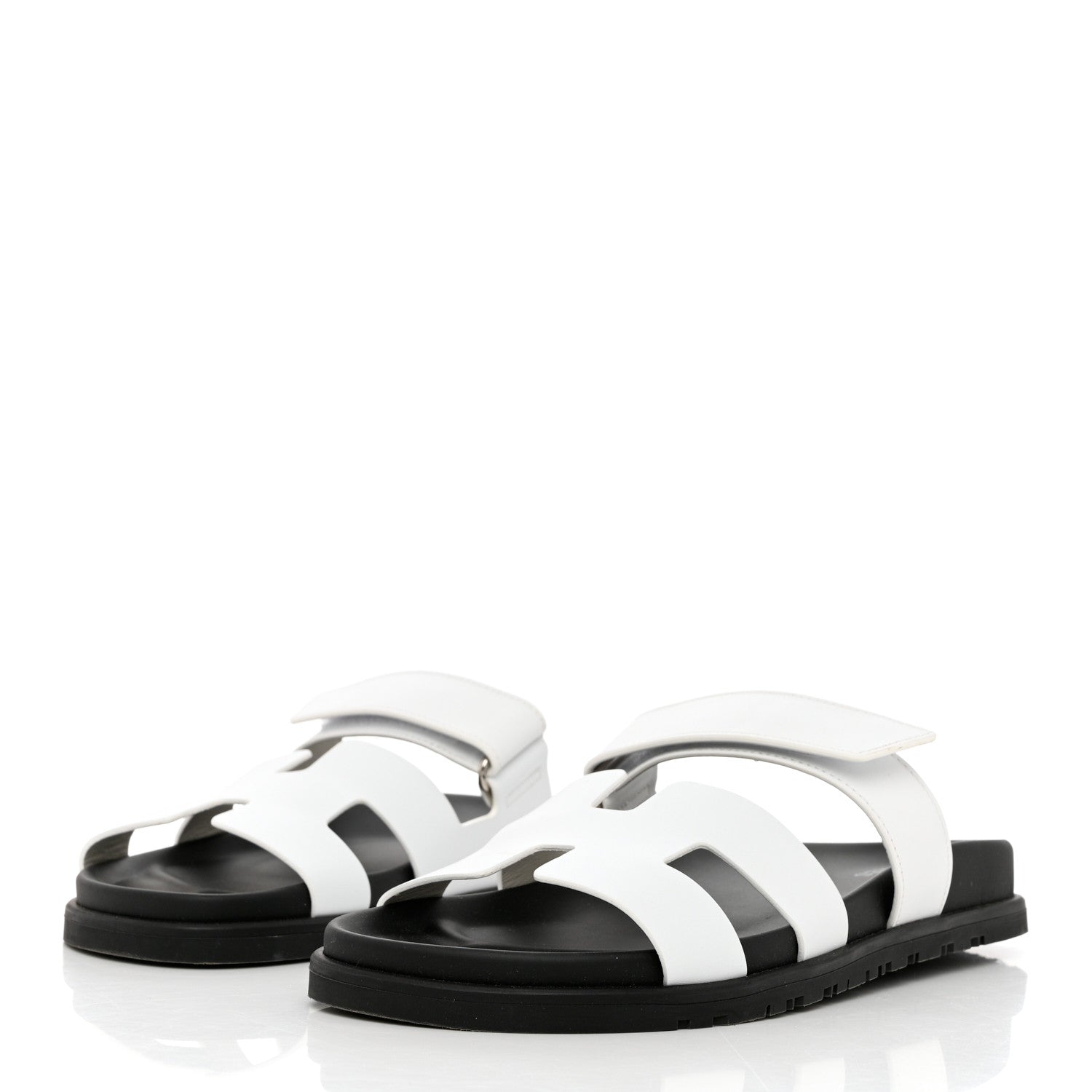 Hermes Calfskin Womens Chypre Sandals 39.5 White 3 of 9