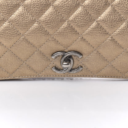 Chanel Metallic Calfskin Quilted Flap Clutch Light Bronze 12 of 13