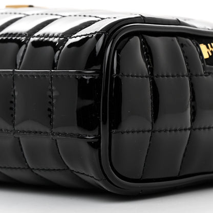 Saint Laurent Patent Calfskin Carre Quilted Cassandre Mini Camera Bag Black 10 of 10