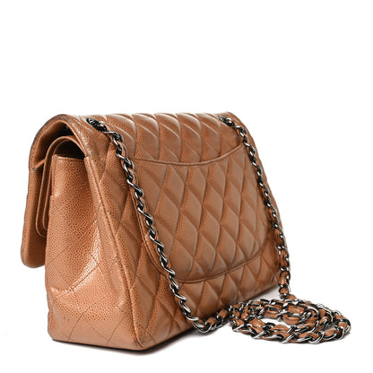 Chanel Metallic Caviar Quilted Jumbo Double Flap Copper 3 of 24