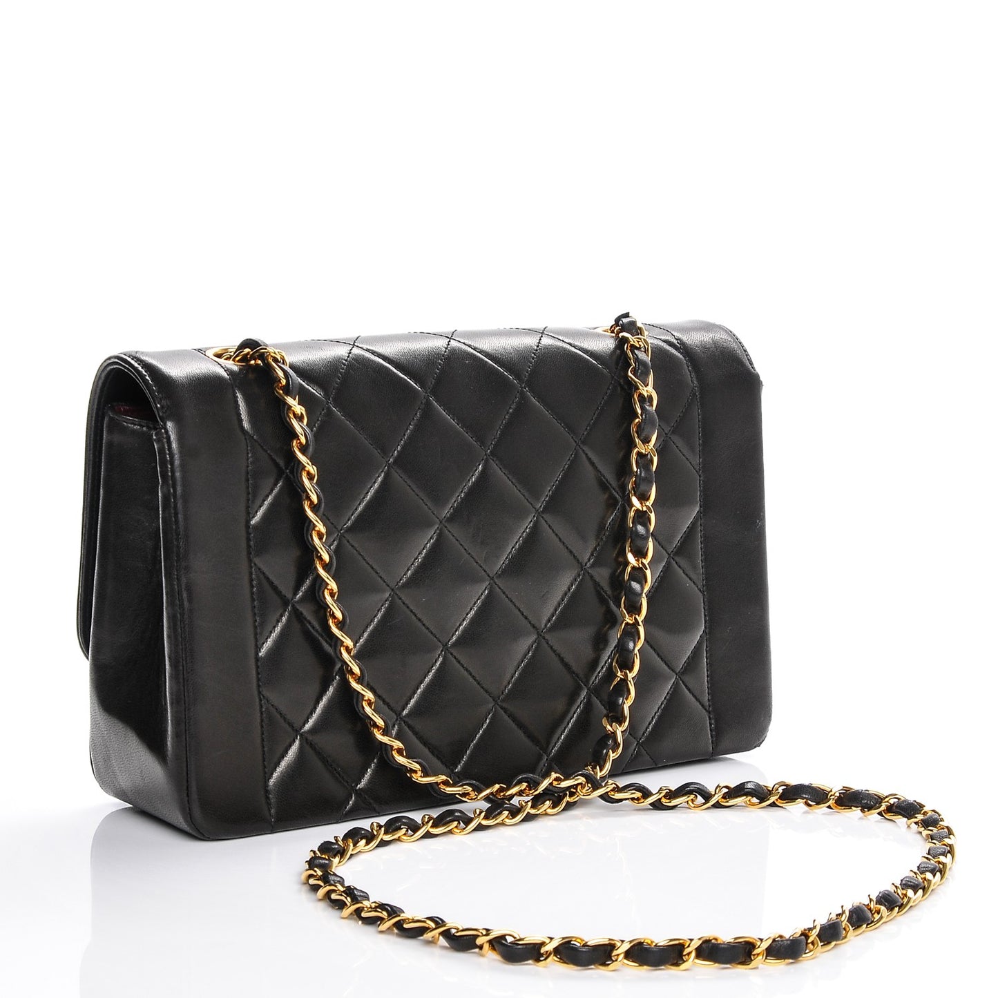 Lambskin Quilted Medium Single Flap Black