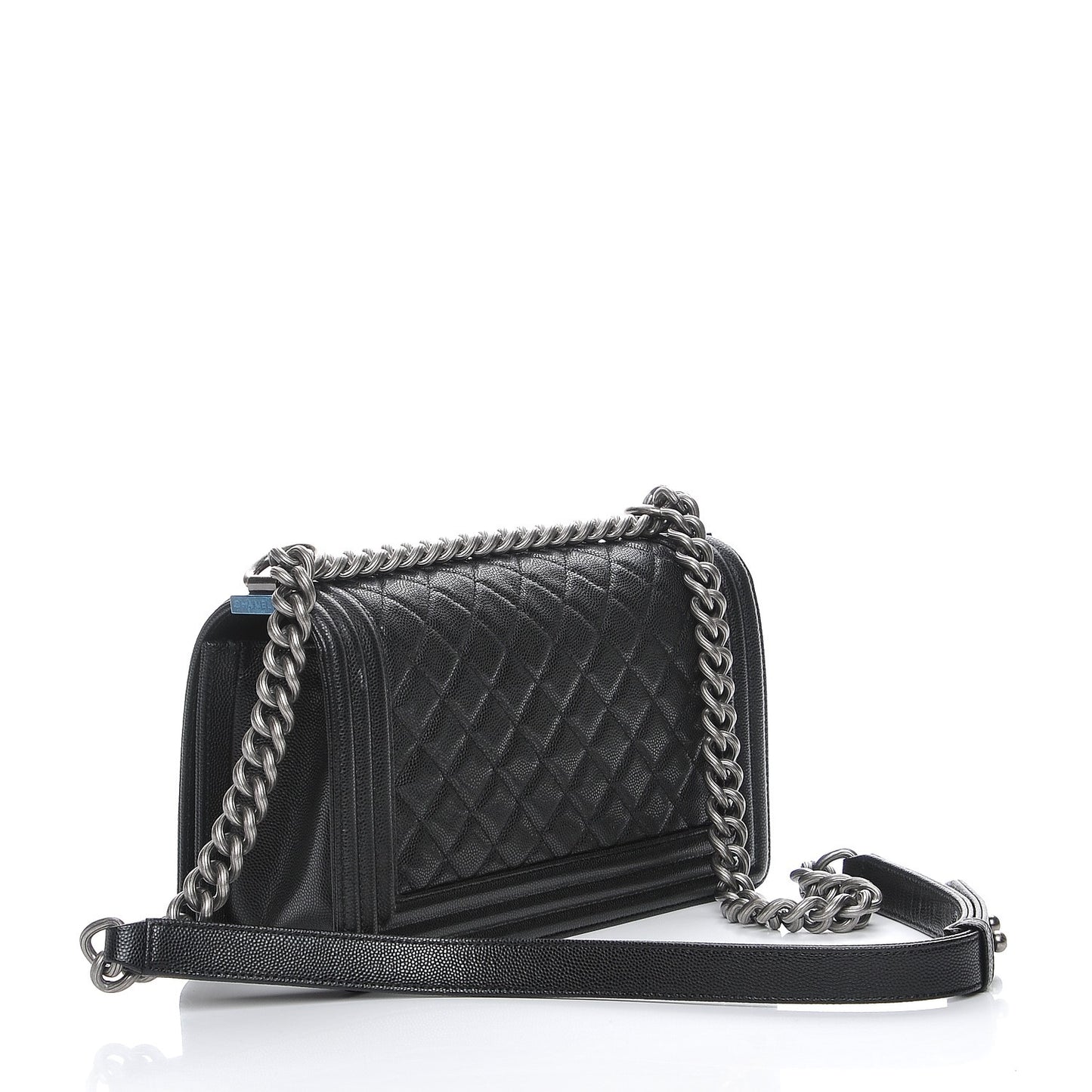 Caviar Quilted Medium Boy Flap Black