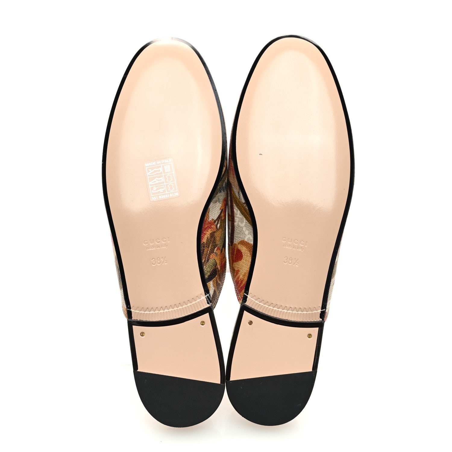Gucci GG Supreme Monogram Malaga Kid Water Flora Womens Princetown Slippers 38.5 Beige White Multicolor Mystic White 5 of 9