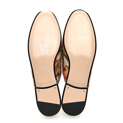 Gucci GG Supreme Monogram Malaga Kid Water Flora Womens Princetown Slippers 38.5 Beige White Multicolor Mystic White 5 of 9