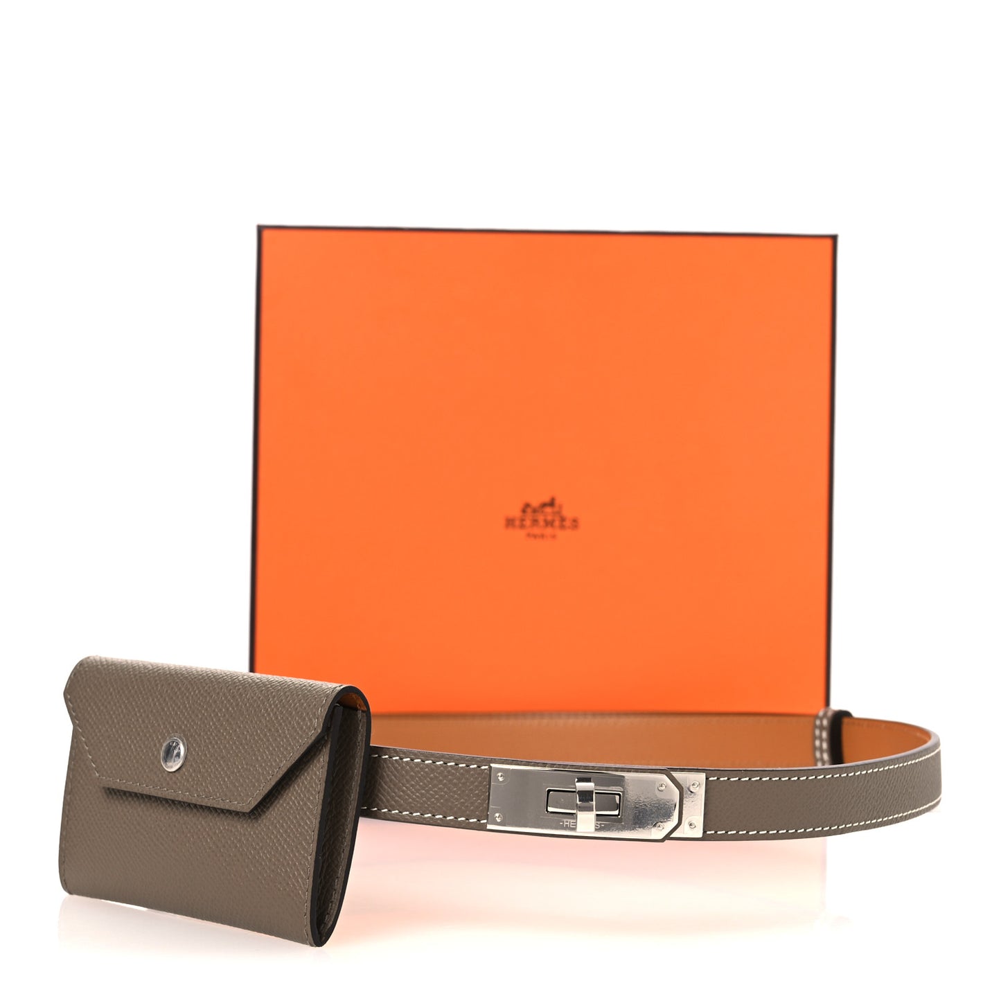 Epsom Kelly Pocket Belt Etoupe