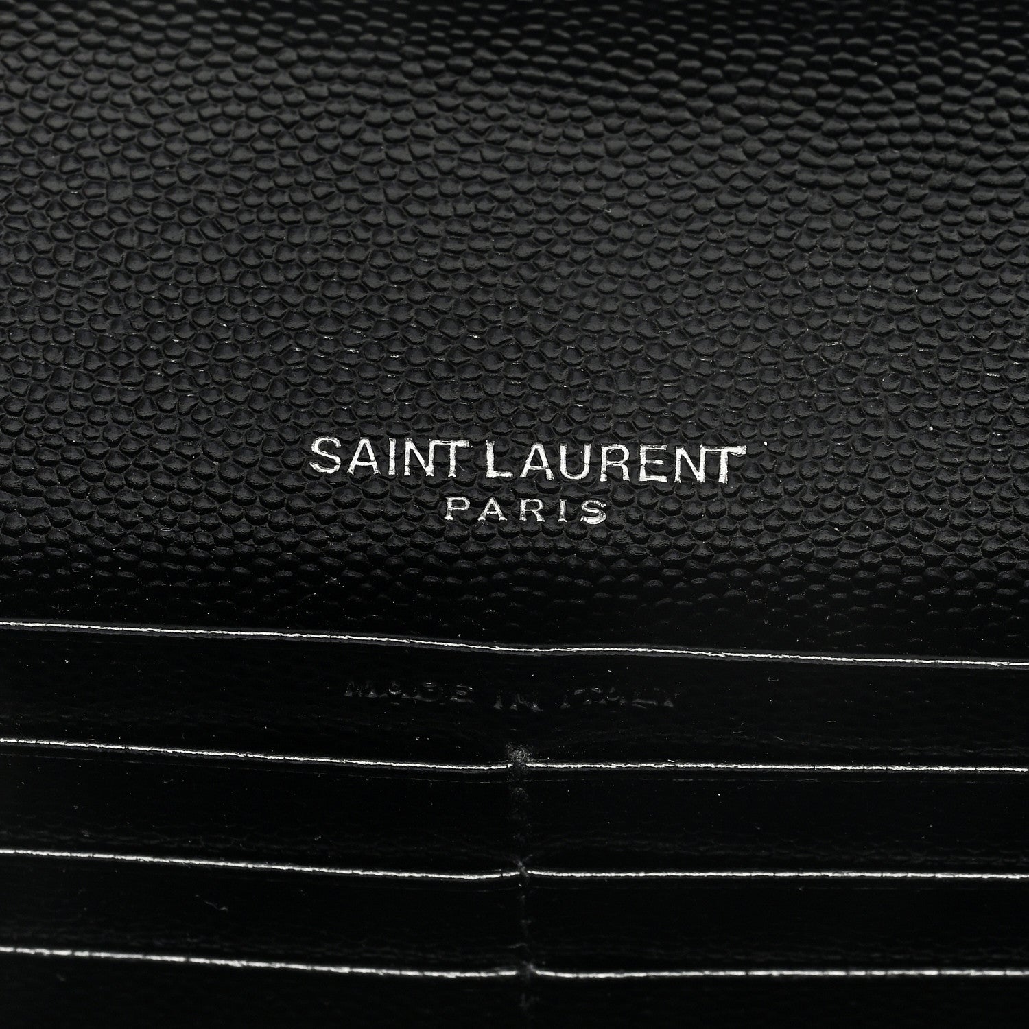 Saint Laurent Grain De Poudre Matelasse Chevron Monogram Flap Wallet Black 6 of 6