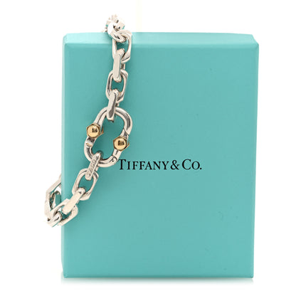 Tiffany Sterling Silver 18K Yellow Gold Wide Makers Chain Link Bracelet 4 of 4