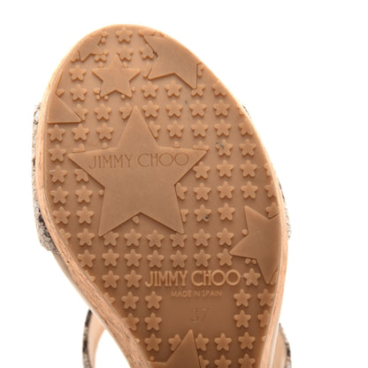 Jimmy Choo Snakeskin Cork Parker Wedge Sandals 38.5 Natural 6 of 8