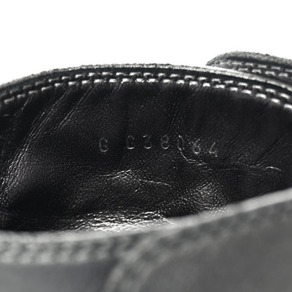 Chanel Suede Kidskin Patent Cap Toe Interlocking CC Ankle Boots 39 Dark Silver Black 9 of 10