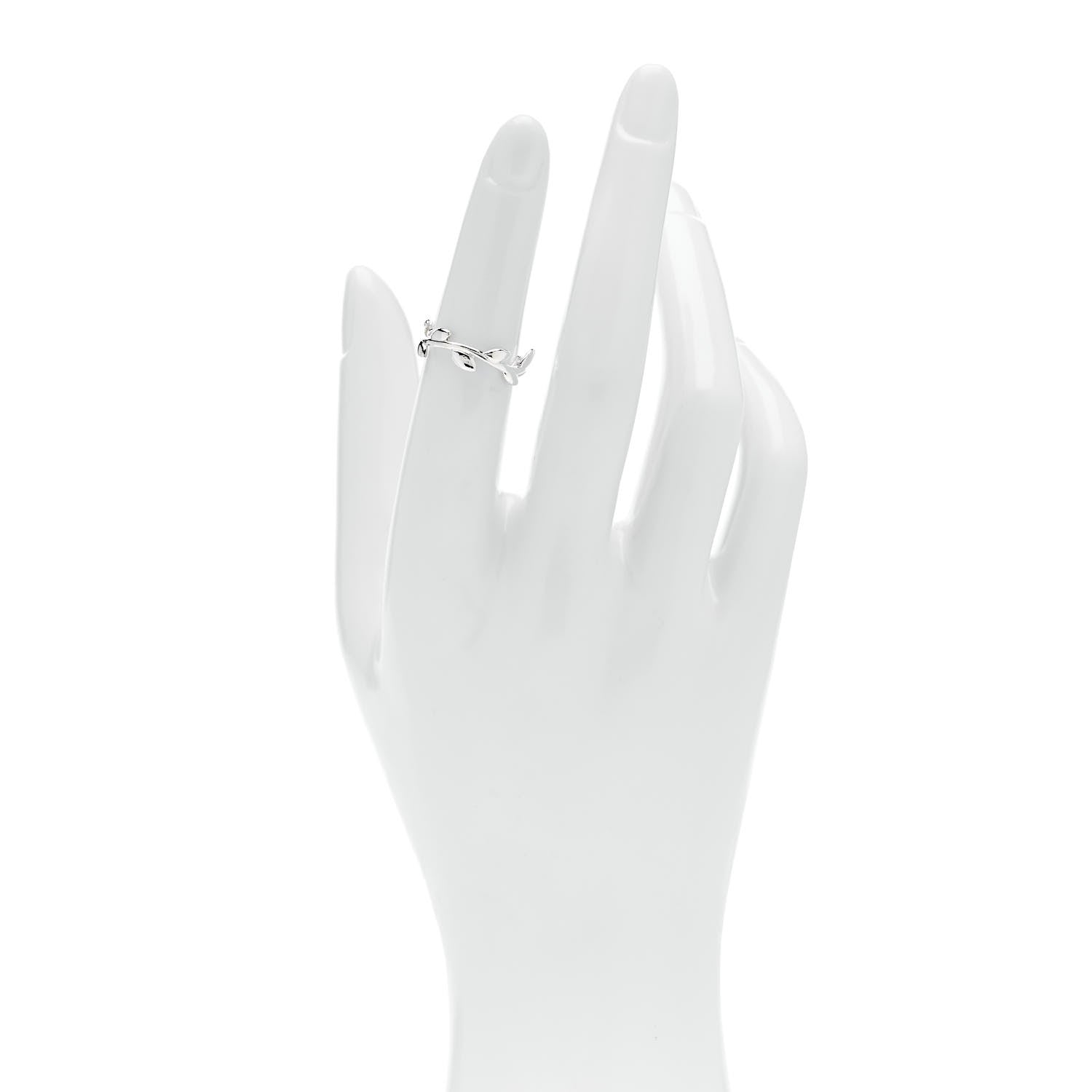 Tiffany Sterling Silver Paloma Picasso Narrow Olive Leaf Band Ring 49 4.75 2 of 4