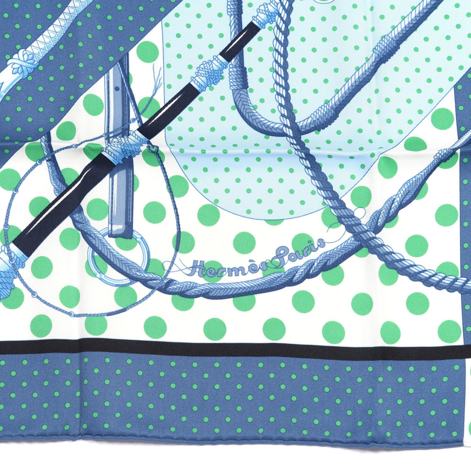 Hermes Silk Clic Clac A Pois Pocket Square Scarf 2 of 4