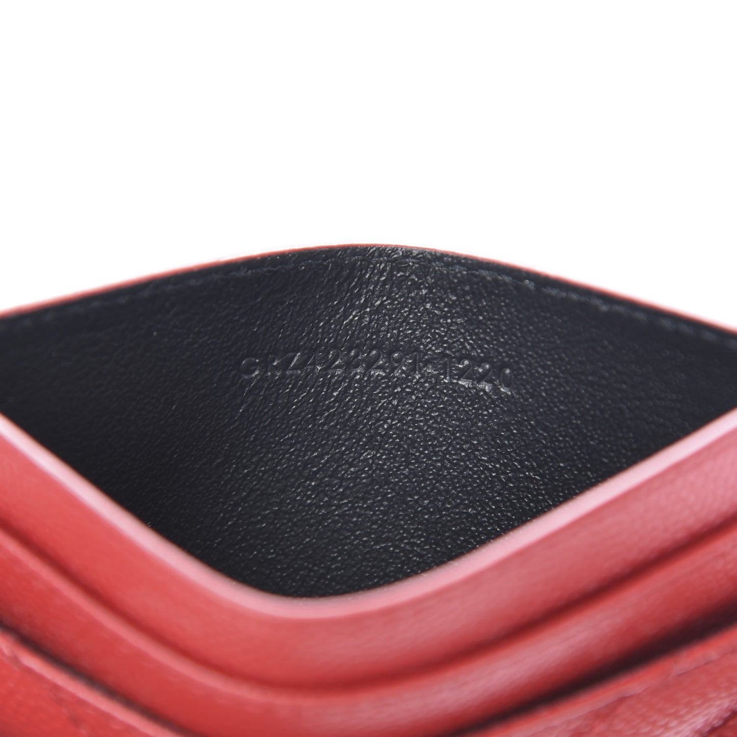 Grain De Poudre Matelasse Chevron Monogram Credit Card Case New Red