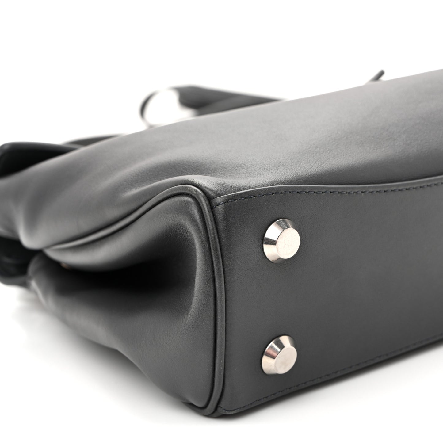 Natural Smooth Calfskin Mini Rodeo Top Handle Handbag Grey