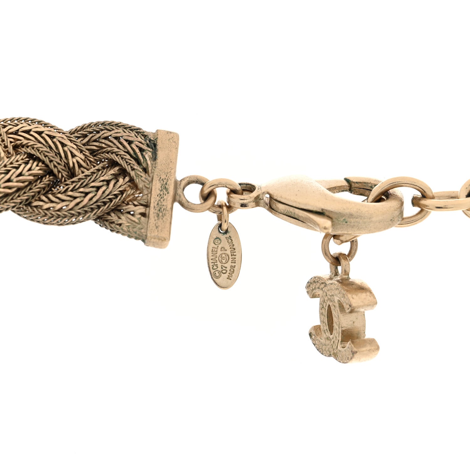Chanel Metal CC Braided Chain Long Necklace Gold 3 of 3