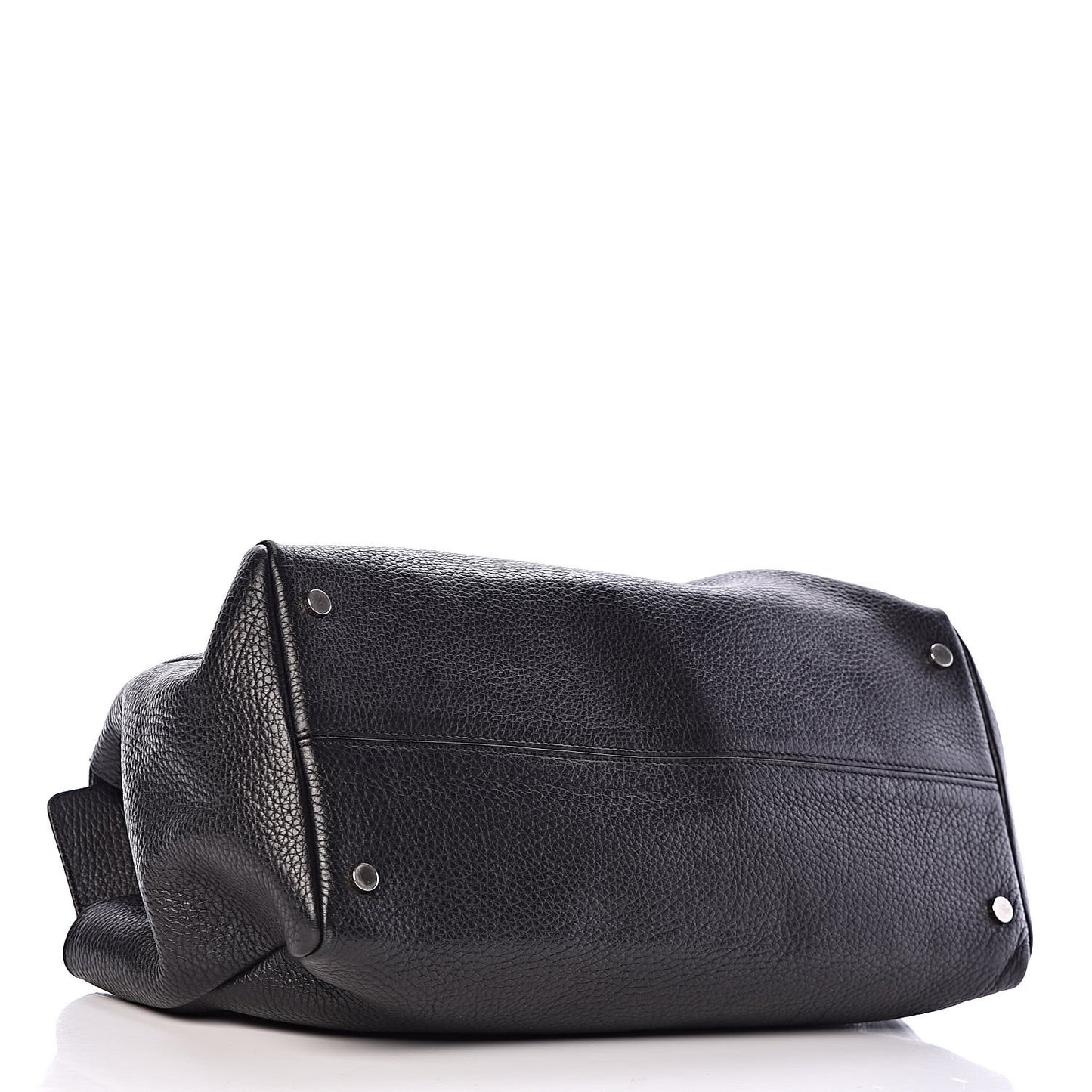 London Grainy Calfskin Shoulder Bag Black