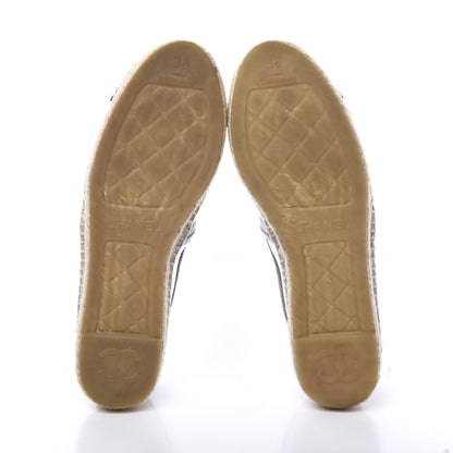 Chanel Mesh Grosgrain CC Espadrilles 36 Grey 5 of 12