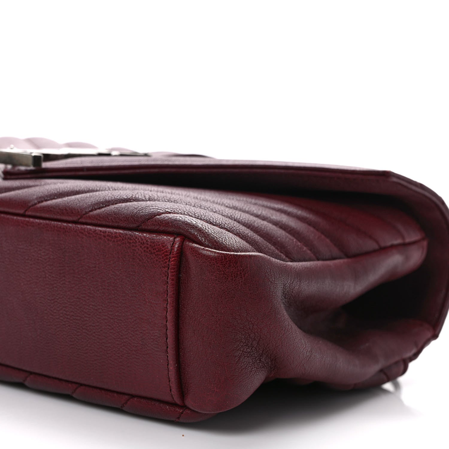 Saint Laurent Sheepskin Matelasse Chevron Monogram Medium College Bag Rouge Legion 9 of 12