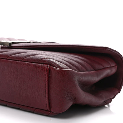 Saint Laurent Sheepskin Matelasse Chevron Monogram Medium College Bag Rouge Legion 9 of 12