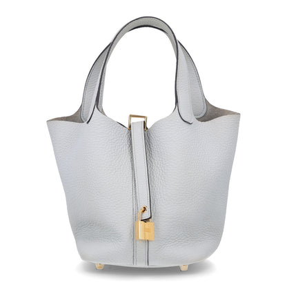Hermes Taurillon Clemence Picotin Lock 18 PM Bleu Pale 1 of 10