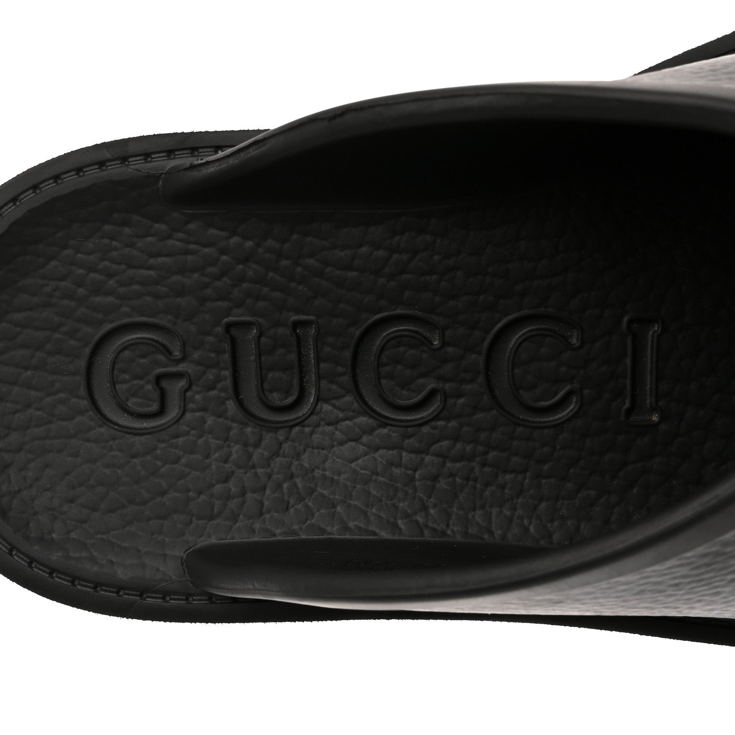 Gucci Rubber GG Monogram Perforated Elea Platform 55mm Lug Sole Sandals 36 Black 7 of 13