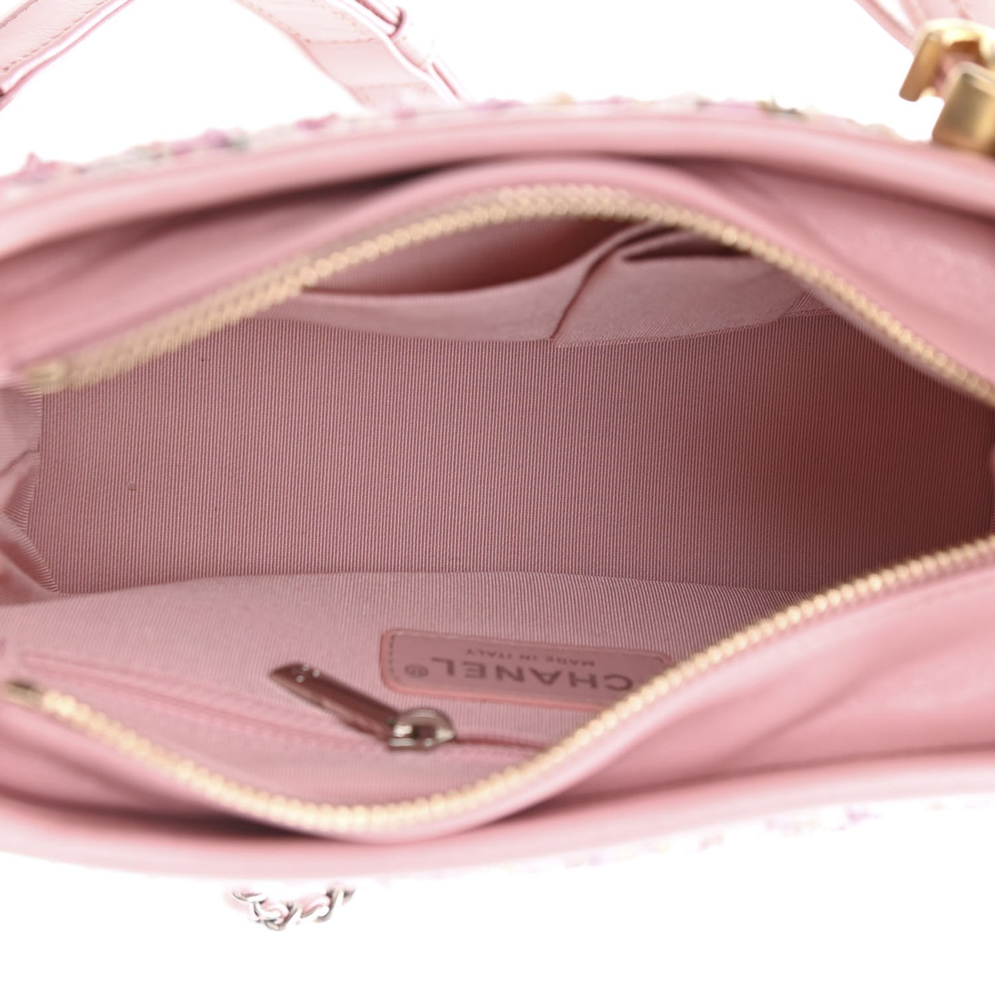 Tweed Calfskin Small Gabrielle Hobo Light Pink