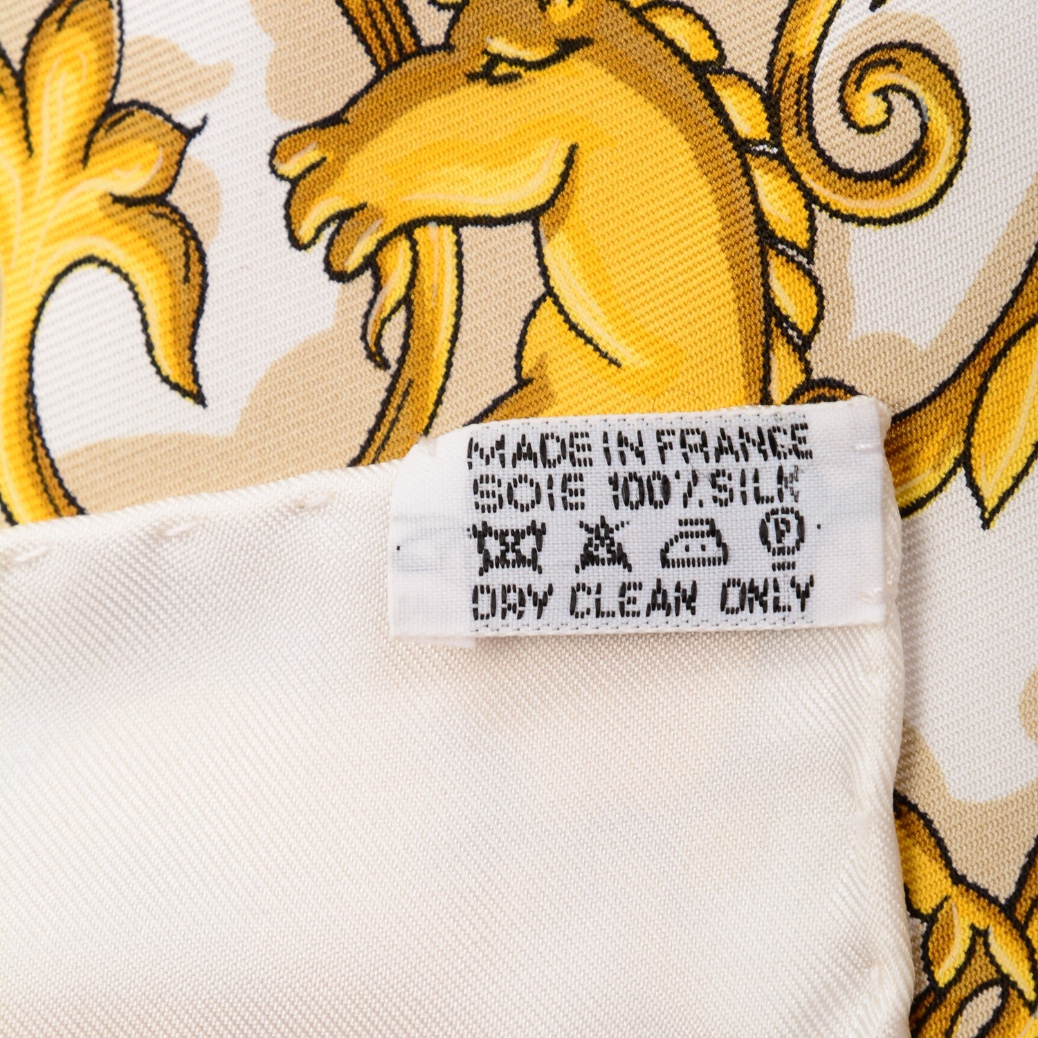 Hermes Silk Astrologie Scarf 90 Blanc Or Tilleul 5 of 5
