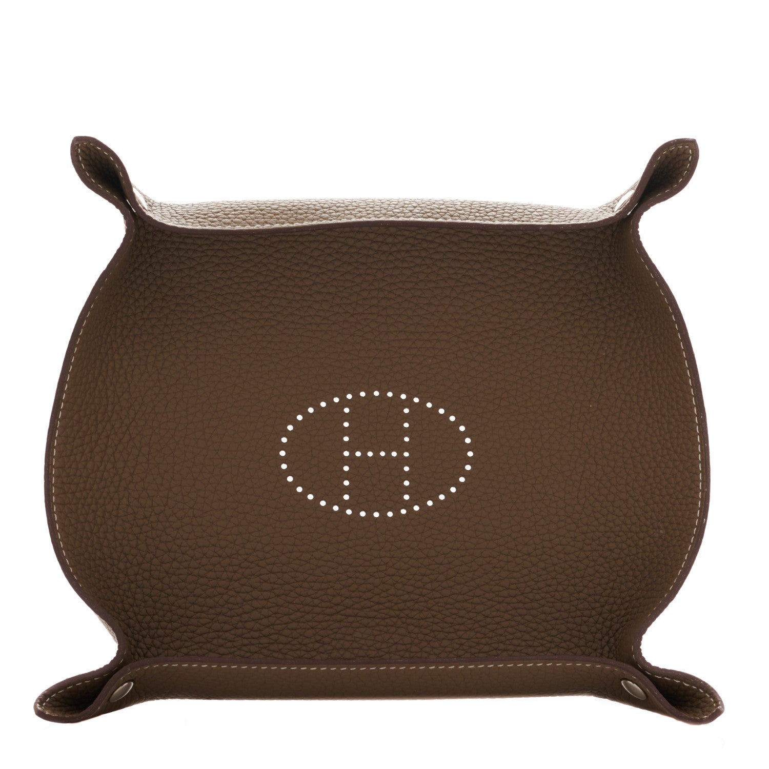 Hermes Taurillon Clemence Mises et Relances Change Tray Etoupe 1 of 5