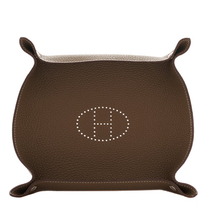 Hermes Taurillon Clemence Mises et Relances Change Tray Etoupe 1 of 5