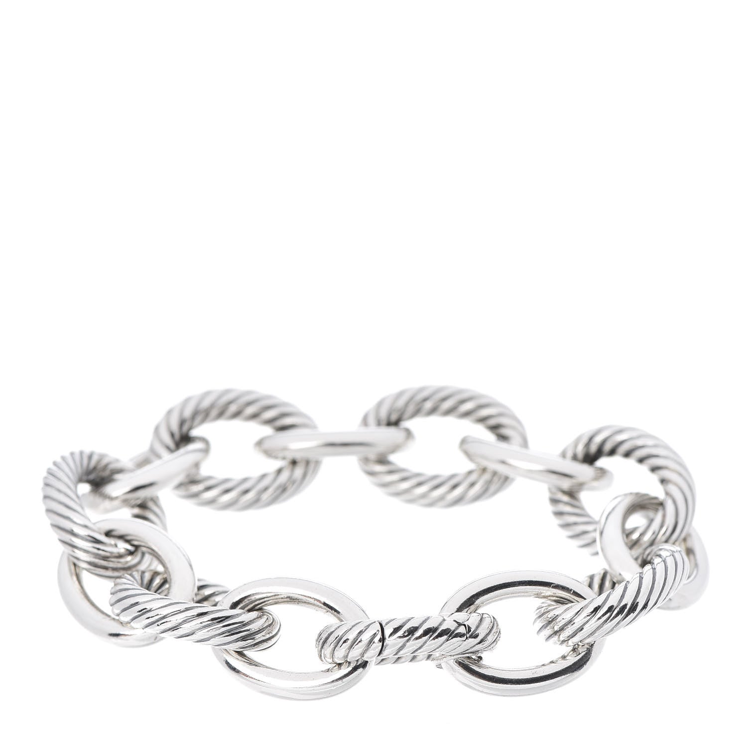 David Yurman Sterling Silver 17mm Extra Large Oval Link Bracelet 3 of 6