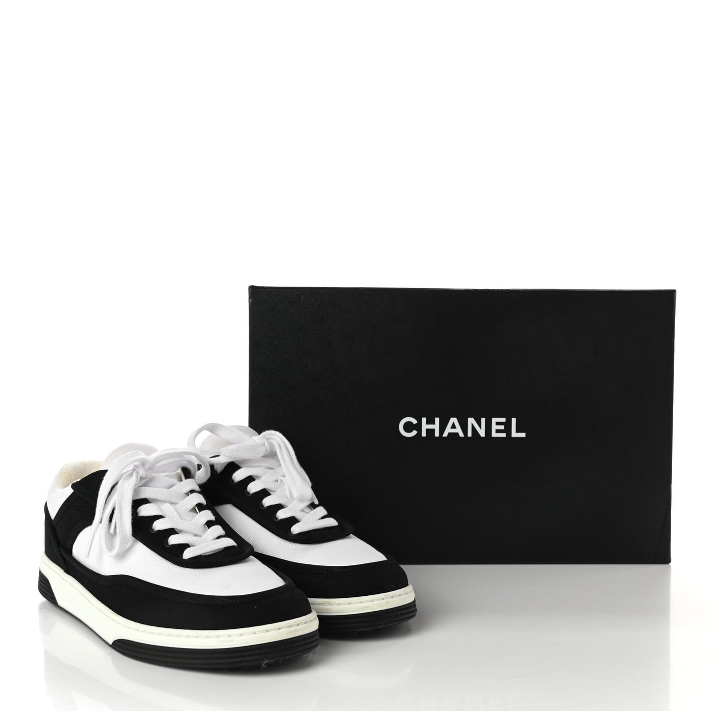 Fabric Womens Logo Sneakers 37 Black White