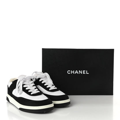 Chanel Fabric Womens Logo Sneakers 37 Black White 10 of 10