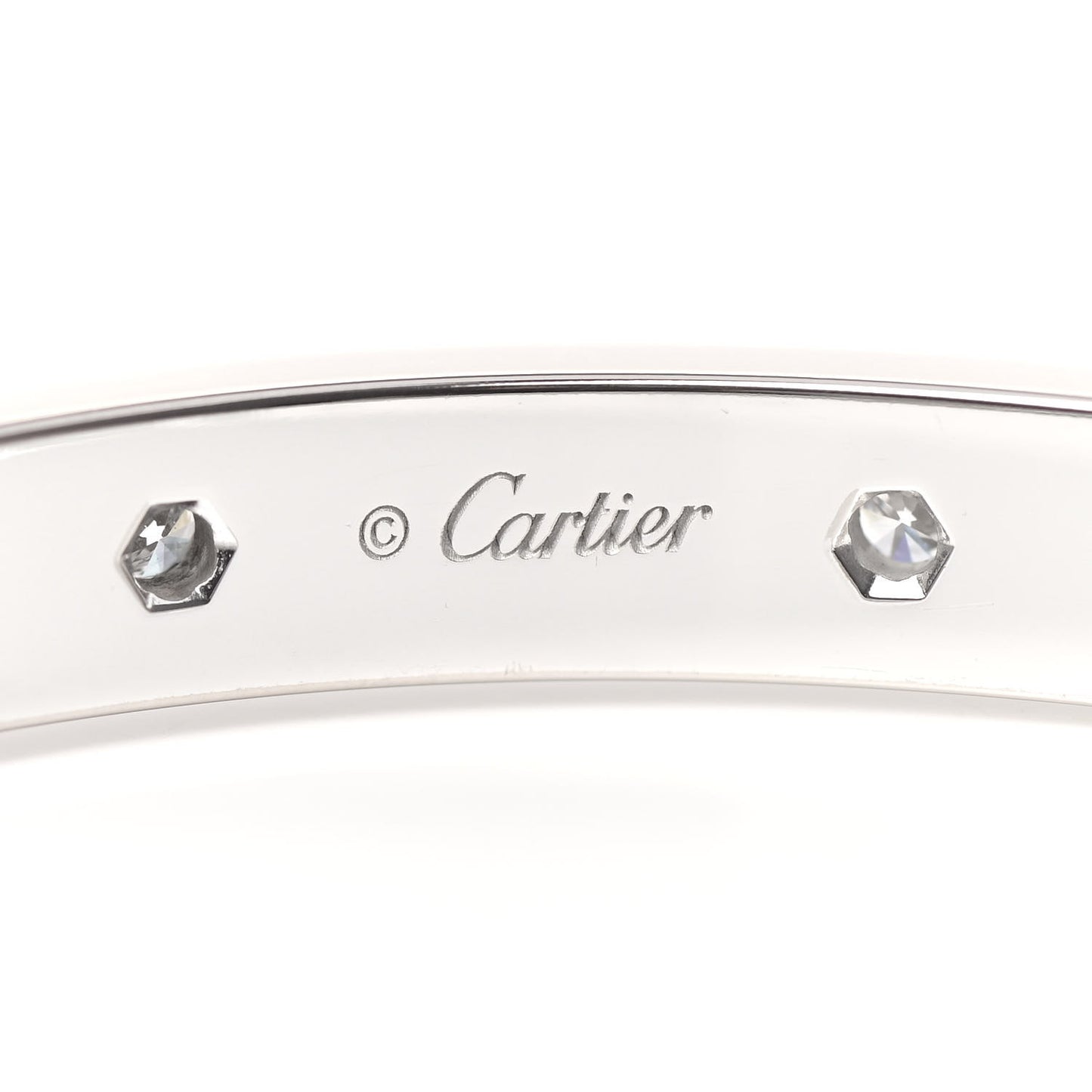 18K White Gold Diamond LOVE Full Paved Bracelet 19