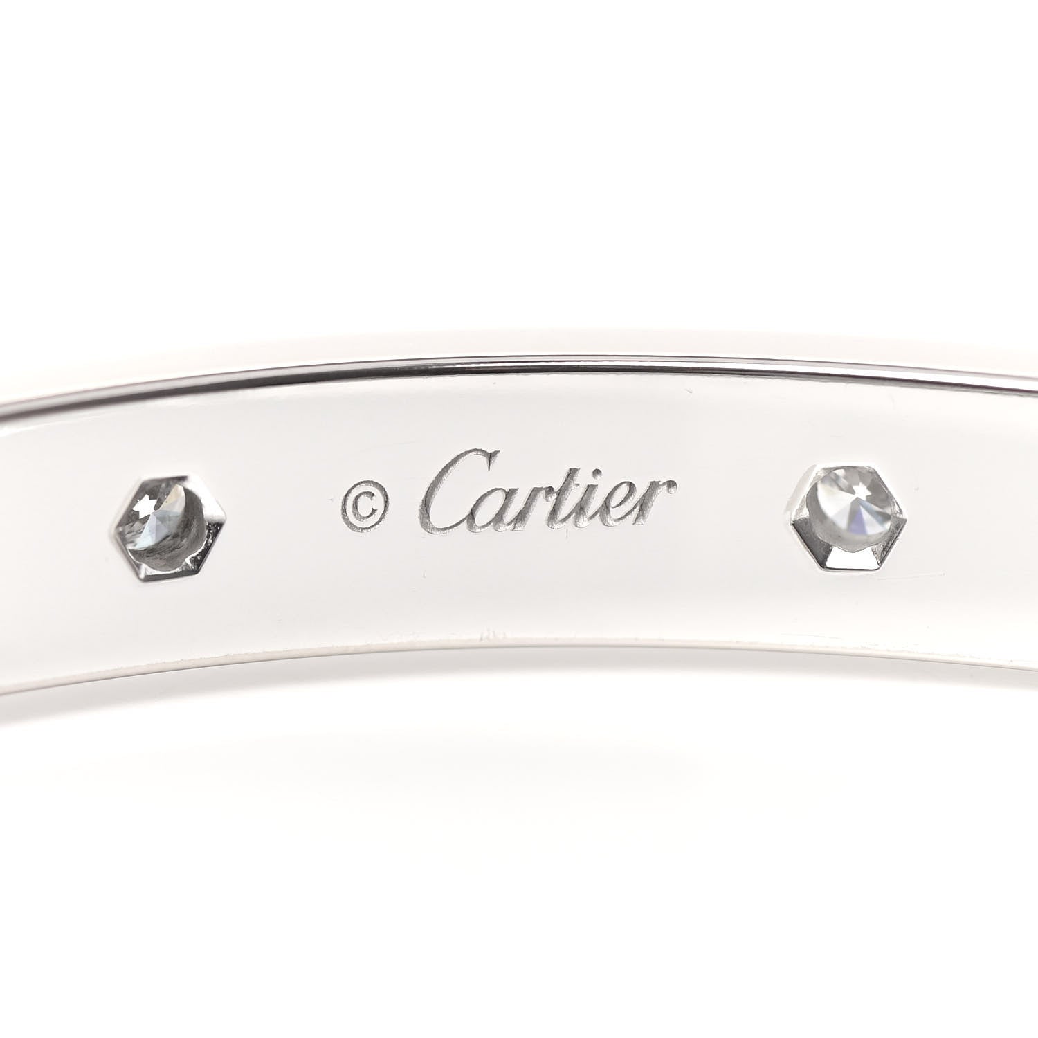 Cartier 18K White Gold Diamond LOVE Full Paved Bracelet 19 3 of 6