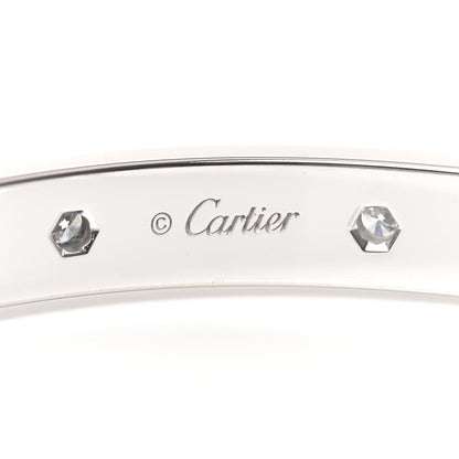 Cartier 18K White Gold Diamond LOVE Full Paved Bracelet 19 3 of 6