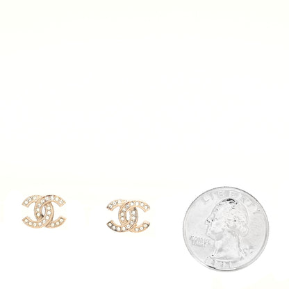 Chanel Crystal CC Earrings Light Gold 2 of 4