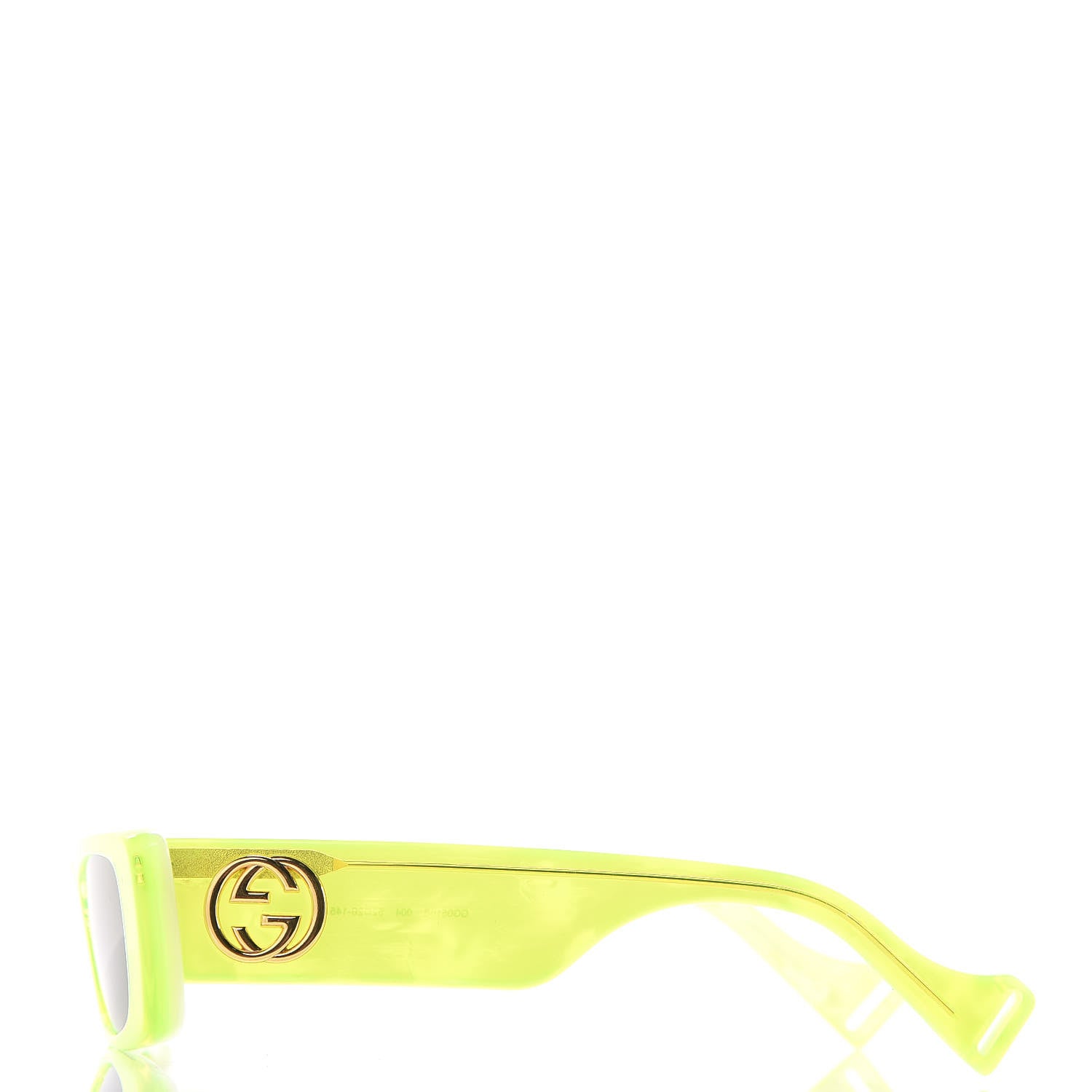 Gucci Acetate Rectangular Sunglasses GG0516S Fluorescent Yellow 2 of 6