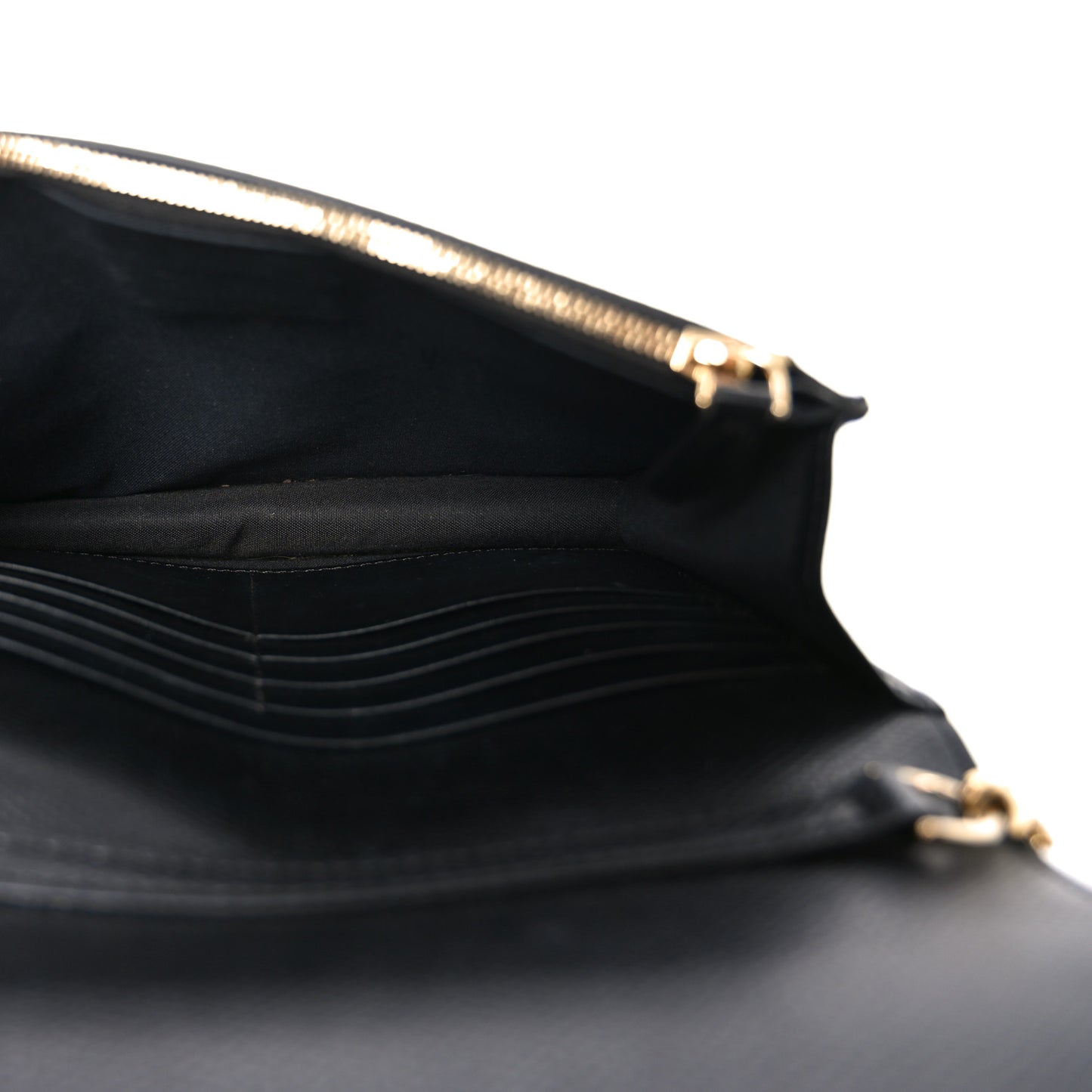Vitello Cruise F is Fendi Bi-Color FF 1974 Embossed Medium Envelope Wallet On Chain Black Maya