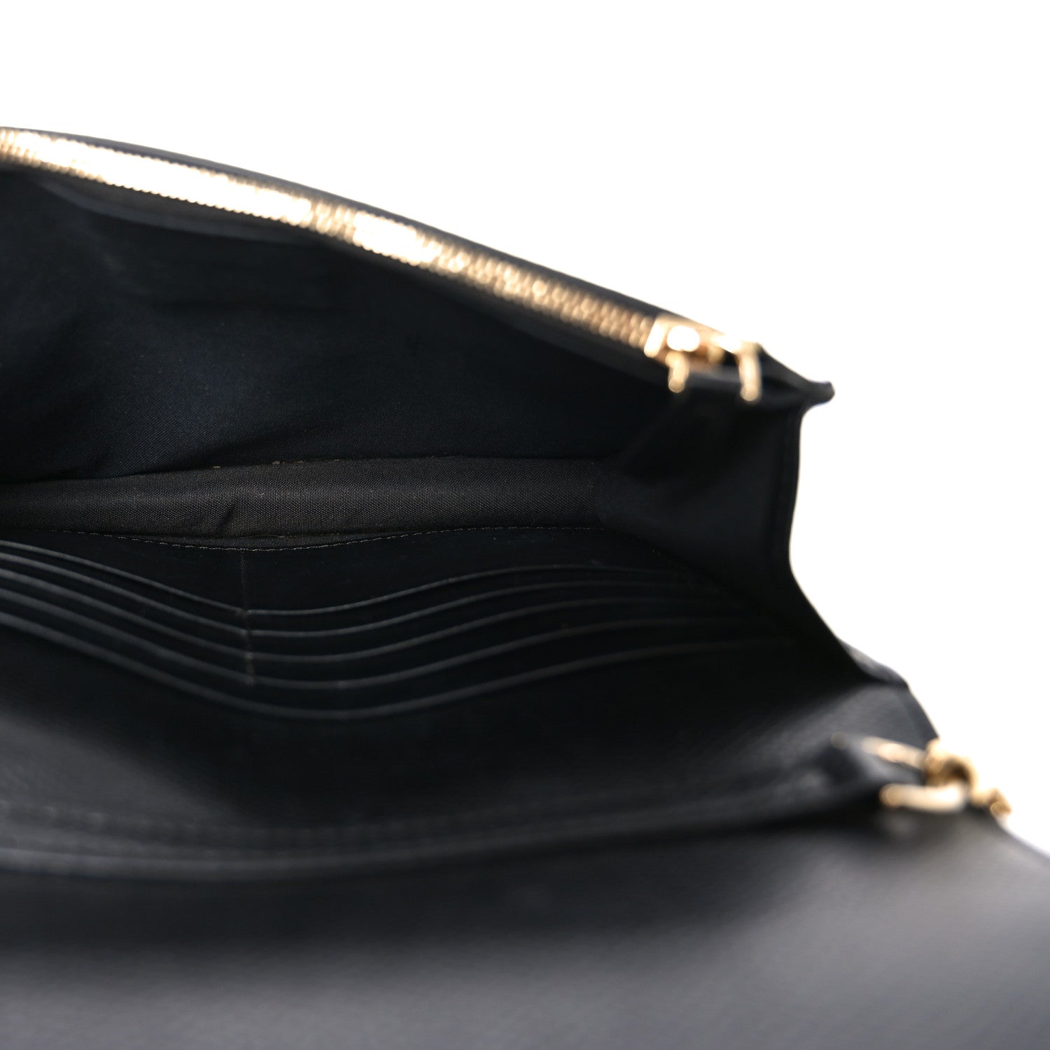 Fendi Vitello Cruise F is Fendi Bi-Color FF 1974 Embossed Medium Envelope Wallet On Chain Black Maya 5 of 10